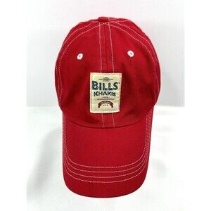Bills Khakis Adjustable Strapback Hat Baseball Dad Cap Adult Red USA Made